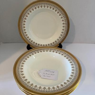Set of 4 Cauldon Bowls with Gilt and Brown Border C1900