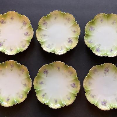 Six Vintage Scalloped 6” Plates