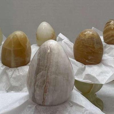 6 decorative Onyx/Marble Eggs Lot 4

