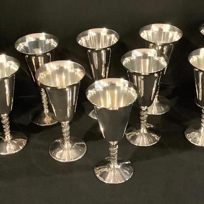 Set Of Twelve Silver plated Goblets 