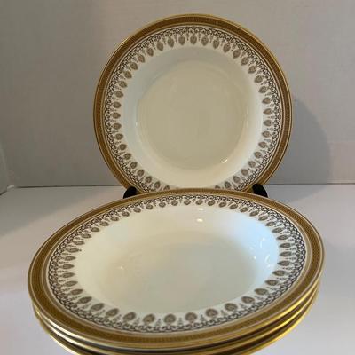 Set of 4 Cauldon Bowls with Gilt and Brown Border C1900 lot 2