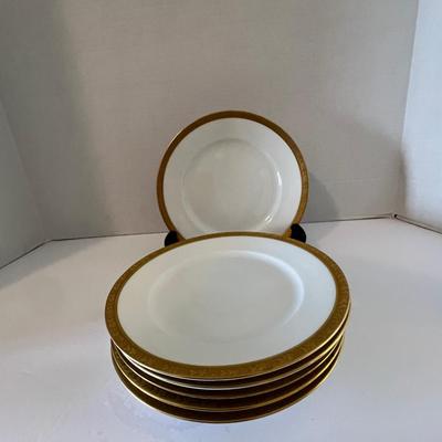 Set of 6 Luncheon Plates Gold Rim Barvaria China