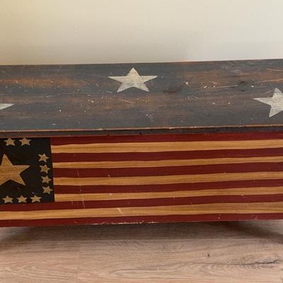 American Flag Storage Bench