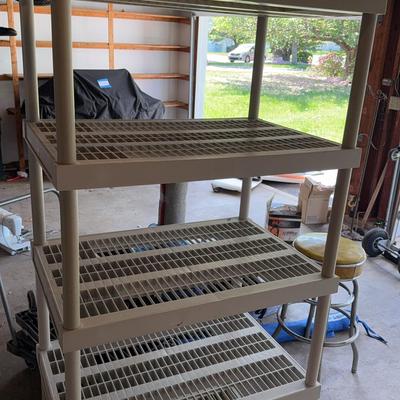 Plastic 5 Shelf Unit On Wheels