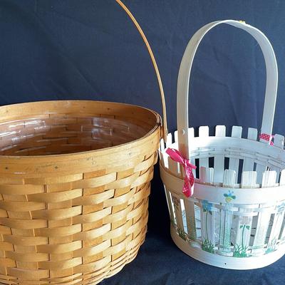 2 Baskets W/ 1 Large Longaberger Basket 