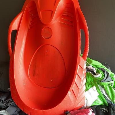 Cold Weather Ski Wear Including Riva Snow Sled, Columbia Pants And Jacket
