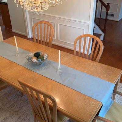 Stanley Blonde Wood Dining Room Set & 6 Chairs