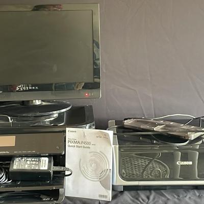 HP Office Jet 6500A Plus Printer & Canon Ip4500 PXMA Printer 17 1/2” DYNEX TV