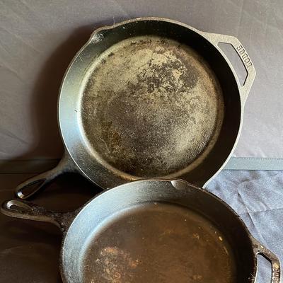 2 Lodge Cast Iron Pans 12” & 10”