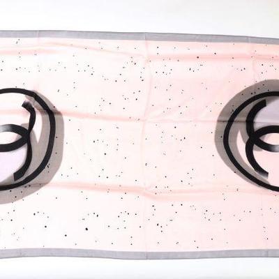 Lot 208 lovely silk chanel shawl pink & black
