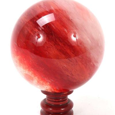 Lot 308 gorgeous red jasper crystal ball