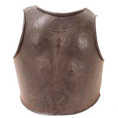 Lot 105 european etched armour backplate 18th c.