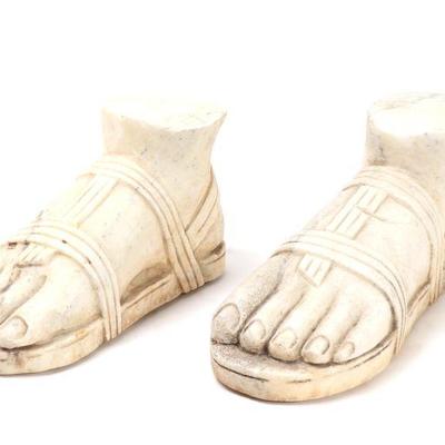 Lot 273 deity sized marble feet sandals