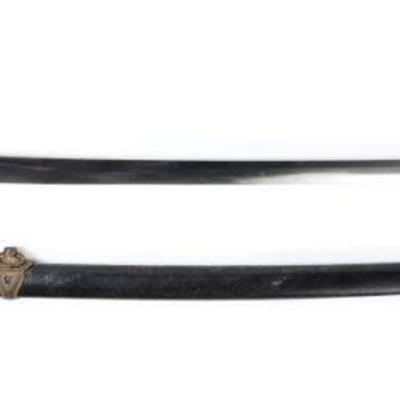 Lot 53 signed japanese wwii gunto katana scabbard, seki japan