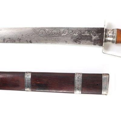 Lot 66 nice silver mounted moro dagger sheath