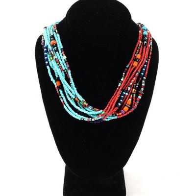 Lot 134 wonderful multi stone multi strand necklace