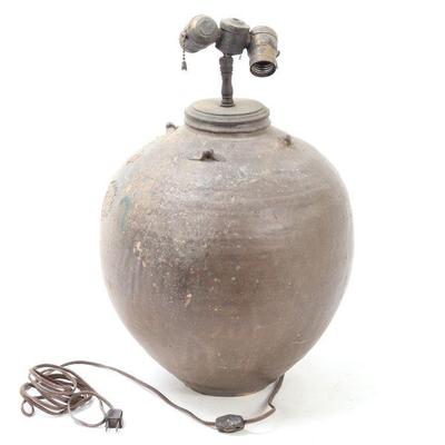 Sale Photo Thumbnail #424: Lot 428 massive chinese terra cotta trade vessel lamp ming dynasty
