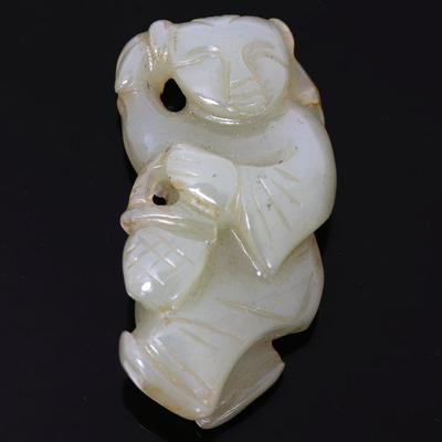Lot 175 chinese white jade immortal pendant