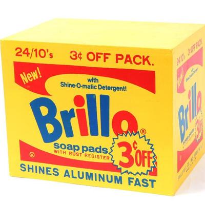 Lot 297 yellow brillo box pouf andy warhol style