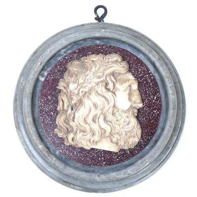 Lot 1 italian marble porphyry plaque of jupiter