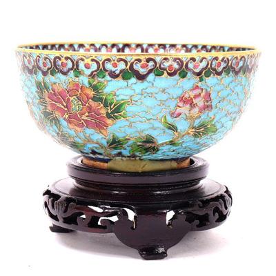 Lot 360 gorgeous chinese plique a jour miniature cloisonne bowl wstand