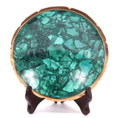 Lot 210 lovely natural malachite bowl
