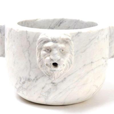 Lot 274 carrara marble lion spout mortar