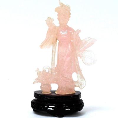 Lot 373 lovely chinese pink jade guanyin