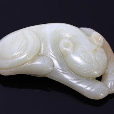 Lot 174 adorable chinese jade carved jaguar