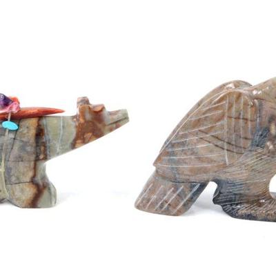 Lot 260 nice pair of native american carved animal fetishes