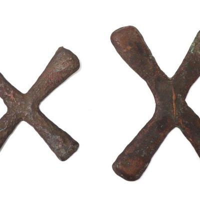 Lot 439 pair of african copper ingot