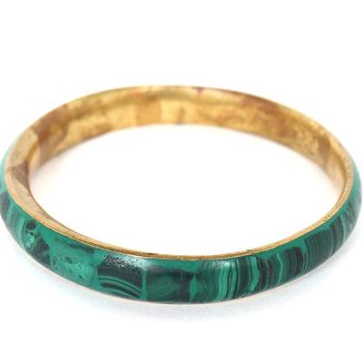 Lot 156 gorgeous natural malachite bangle bracelet