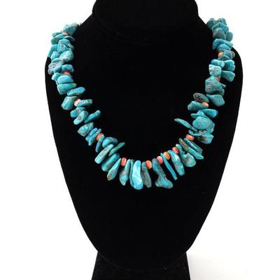 Lot 136 native american chip turquoise spiny lobster necklace