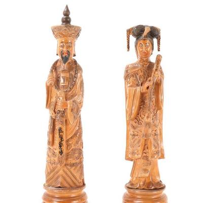 Lot 372 emperor qianlong empress lady wei carved figures