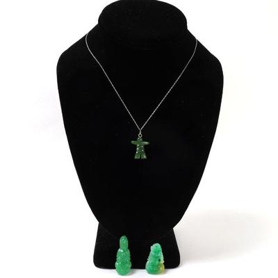 Lot 168 chinese jade style stone necklace pendants