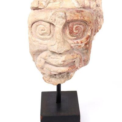 Lot 230 maya hallucinating' stucco deity head 600 ce 900 ce