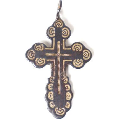 Sale Photo Thumbnail #165: Lot 167 antique russian orthodox cross pendant