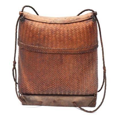 Lot 415 nice rattan bamboo pasiking basket backpack
