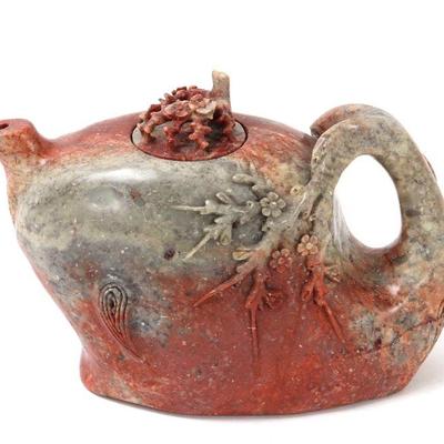 Lot 377 chinese hand carved soapstone miniature teapot