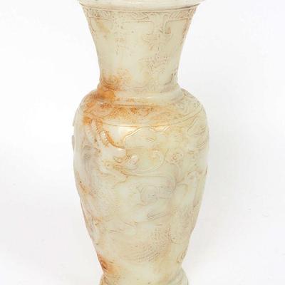 Lot 380 chinese white jade style vase