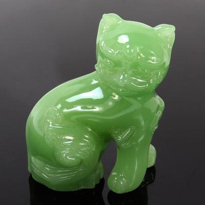 Lot 355 chinese jade style stone foo lion figurine
