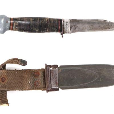 Lot 12 us wwii mark 1 knife w scabbard