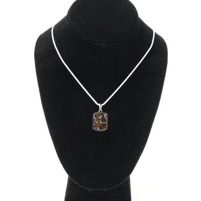 Lot 151 sericho pallasite meteorite pendant necklace