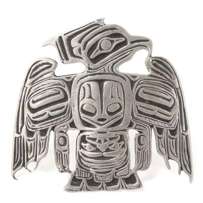 Sale Photo Thumbnail #200: Lot 202 pnw sterling silver thunderbird pin