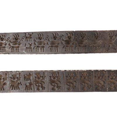 Lot 351 pair of tibetan tantric torma tsampa wood molds