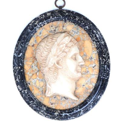 Lot 271 fine grand tour mixed marble roman emperor plaque