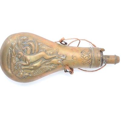 Lot 96 1872 brass black powder flask