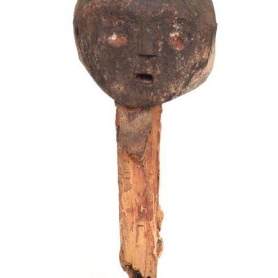 Sale Photo Thumbnail #434: Lot 438 boccio voodoo head fragment fon peoples 20th c.
