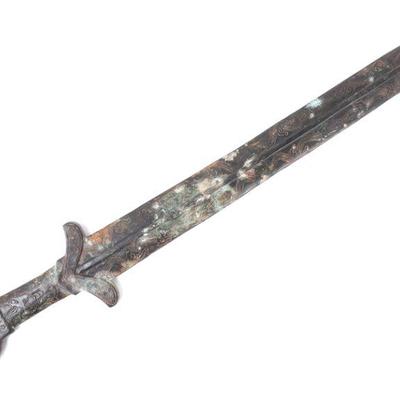 Lot 49 chinese archaistic style stone sword