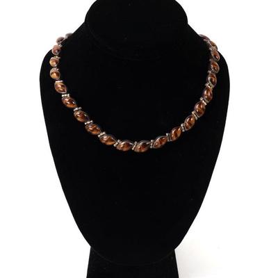 Lot 148 heavy tigers eye necklace